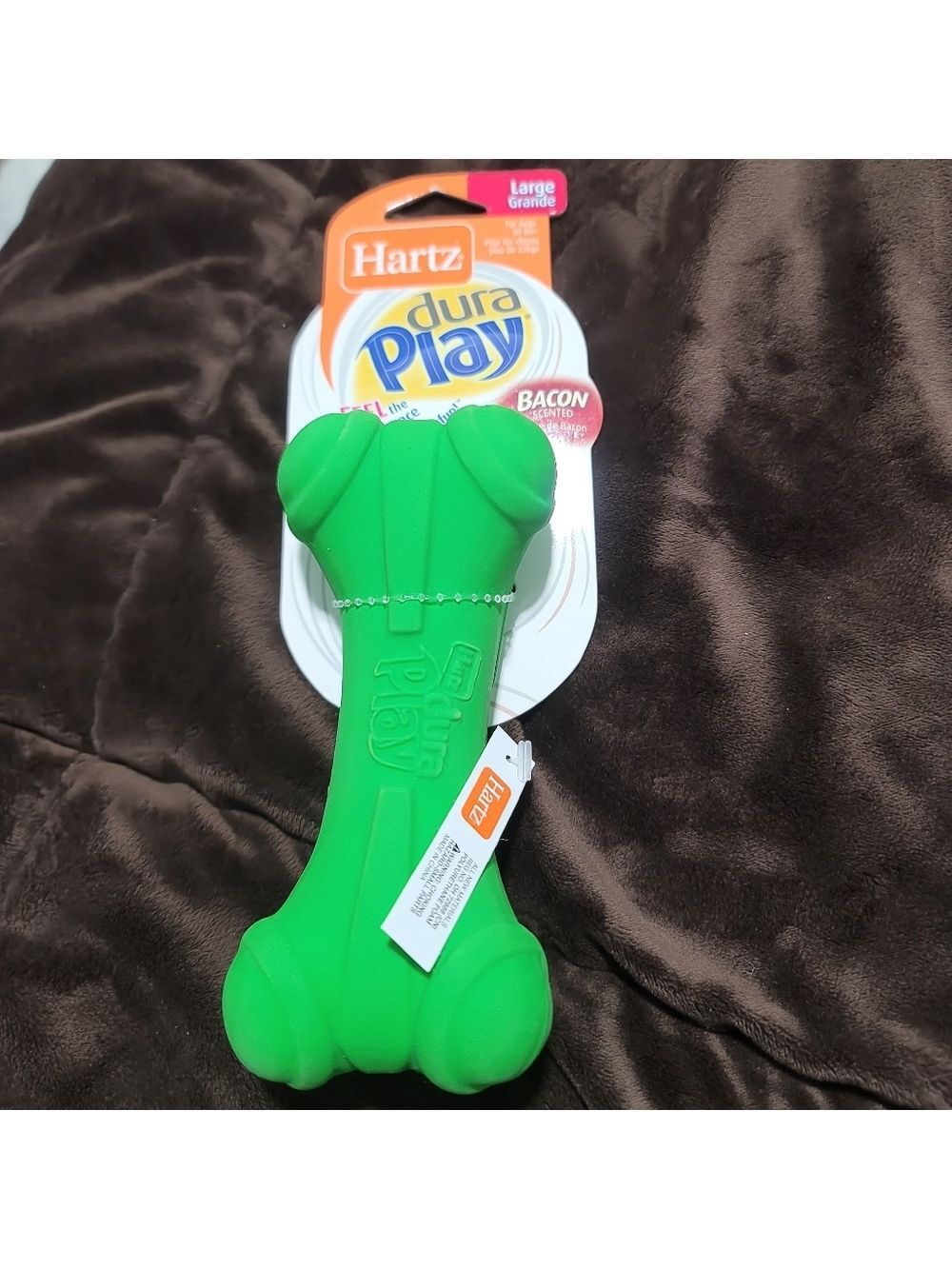 NWT Hartz Dura Play Bone Squeaky Latex Dog Toy Large